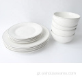 12pcs Hot Selling Porcelain White Color Setware